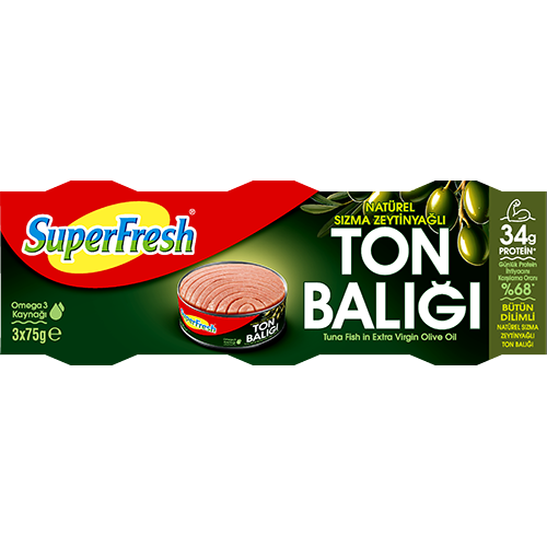 SUPERFRESH ZEYTİNYAĞLI TON BALIĞI (3X75 GR)