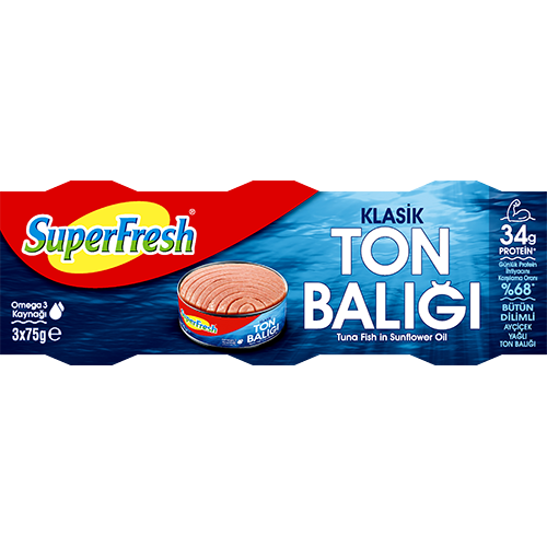 SUPERFRESH AYÇİÇEK YAĞLI TON BALIĞI (3X75 GR)