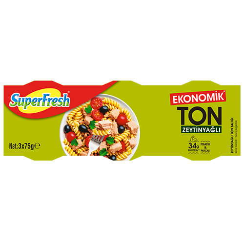 SUPERFRESH ZEYTİNYAĞLI EKONOMİK TON BALIĞI (3X75 GR)